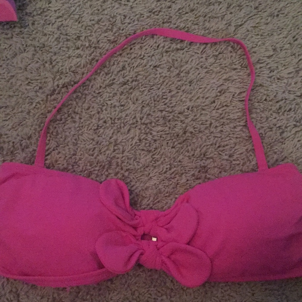 Hot pink double bow swimsuit top